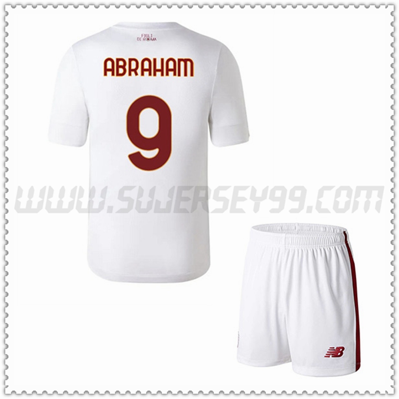 Kit Maglia ABRAHAM #9 AS Roma Bambino Seconda 2022 2023