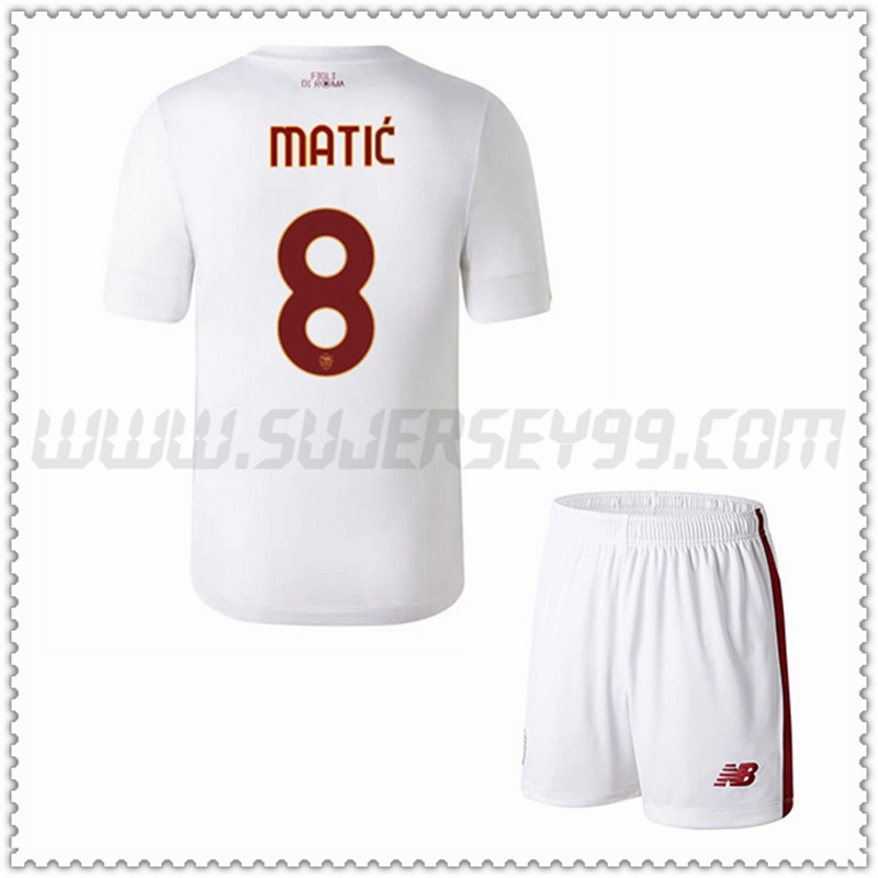 Kit Maglia MATI鑶?#8 AS Roma Bambino Seconda 2022 2023