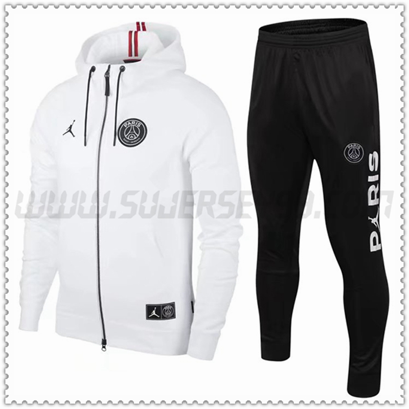 Tuta Giacca a vento con Cappuccio Jordan PSG Bianco 2022 2023