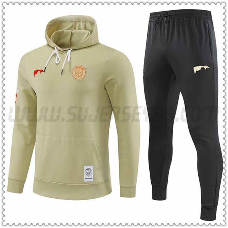 Tuta Giacca a vento con Cappuccio PSG Beige 2022 2023