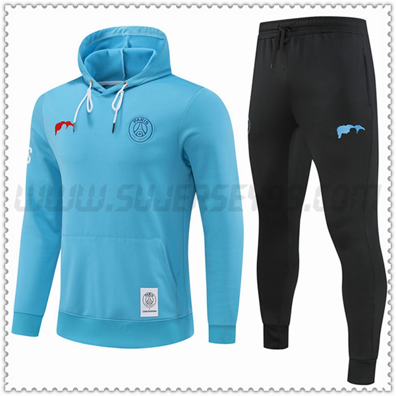 Tuta Giacca a vento con Cappuccio PSG Azzurro 2022 2023