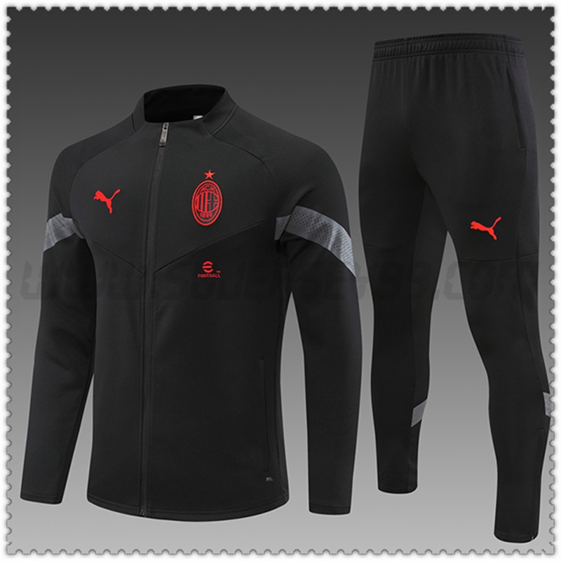 Tuta Allenamento Giacca Milan AC Bambino Nero 2022 2023
