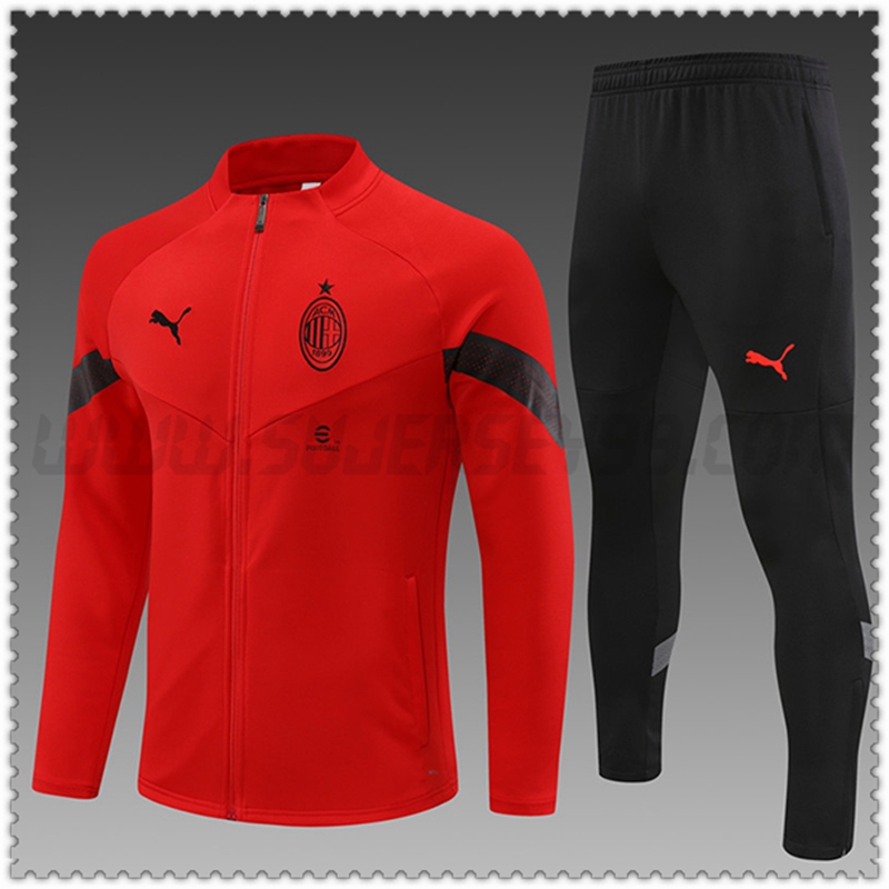 Tuta Allenamento Giacca Milan AC Bambino Rosso 2022 2023