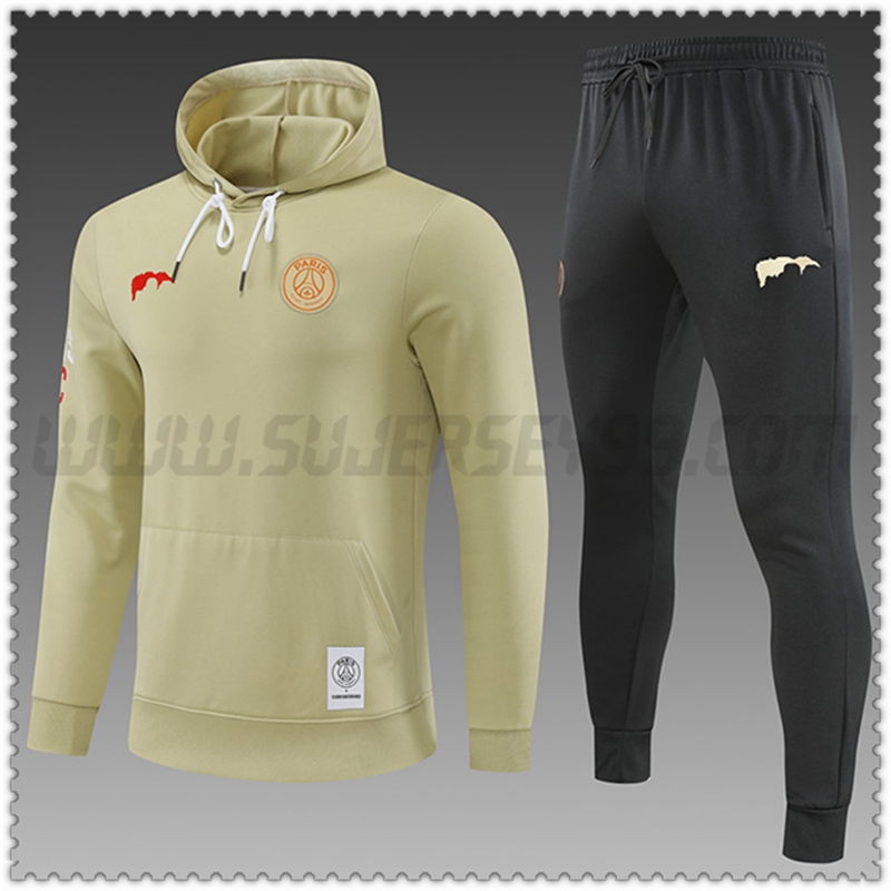 Tuta Giacca con Cappuccio PSG Bambino Beige 2022 2023