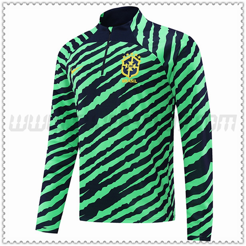 Felpa Allenamento Brasile Verde/Nero 2022 2023