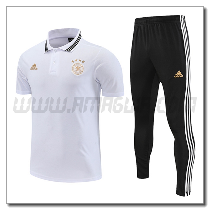 Maglia Polo Germania + Pantaloni Bianco 2022 2023