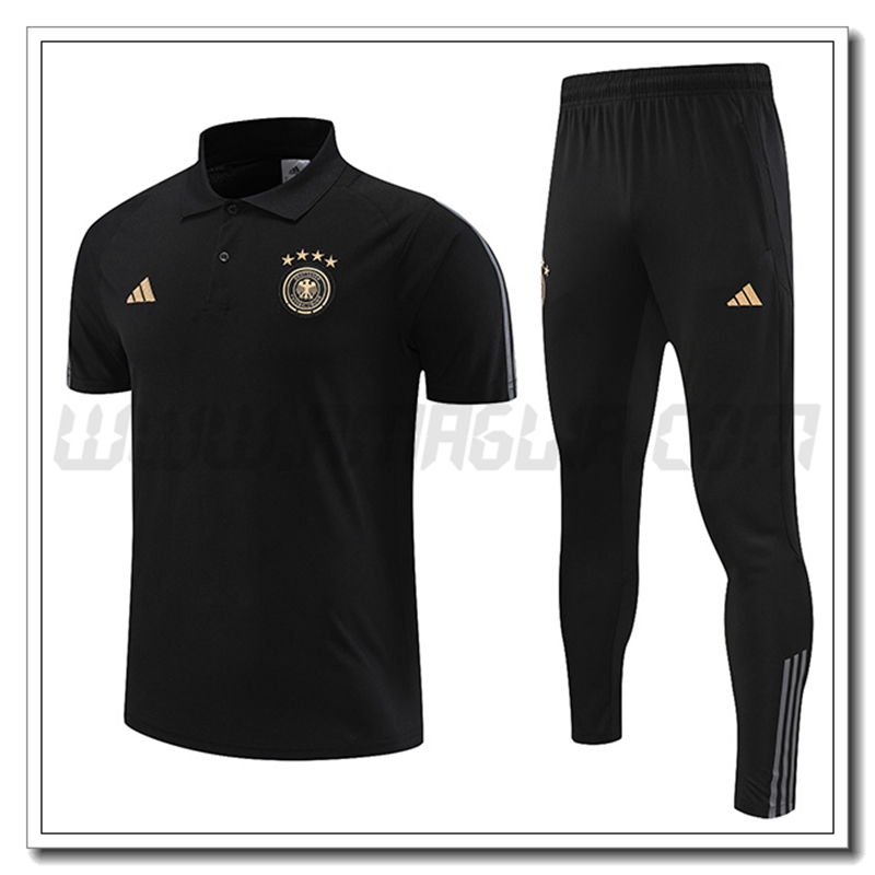 Maglia Polo Germania + Pantaloni Nero 2022 2023