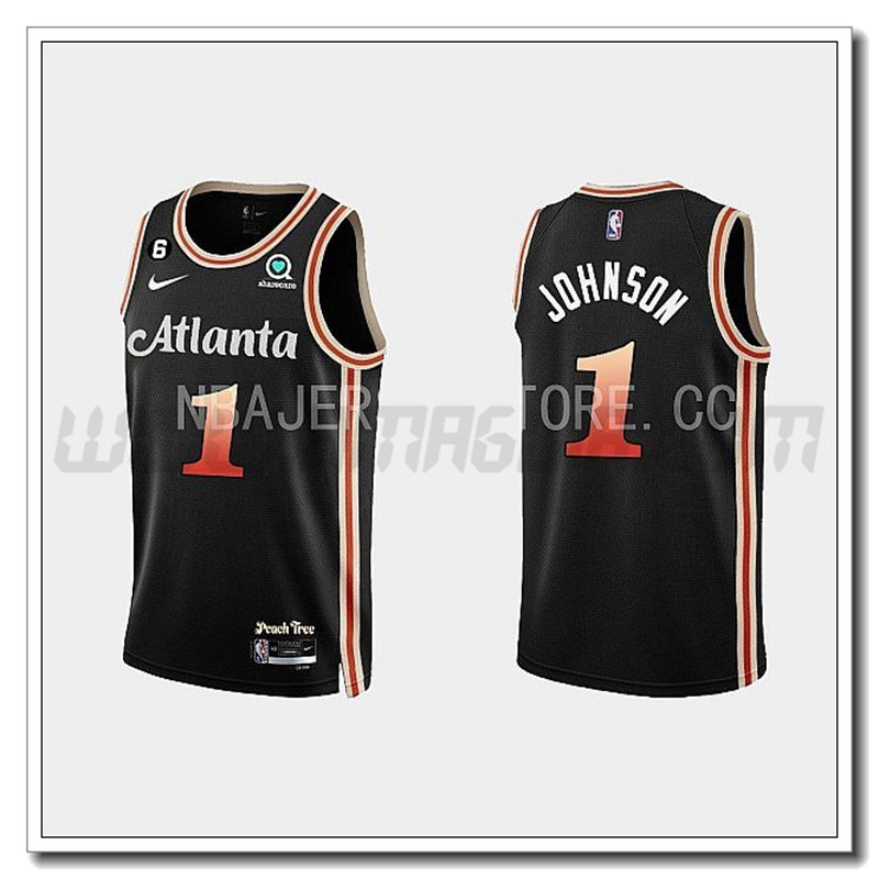 Maglia Atlanta Hawks (JOHNSON #1) 2022/23 Nero