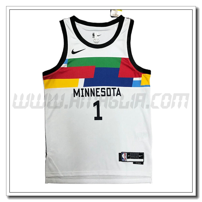 Maglia Minnesota Timberwolves (EDWARDS #1) 2022/23 Bianco