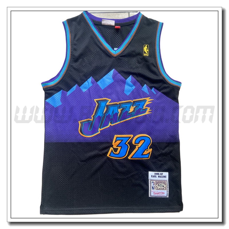 Maglia Utah Jazz (MALONE #32) 2022/23 Nero/Viola