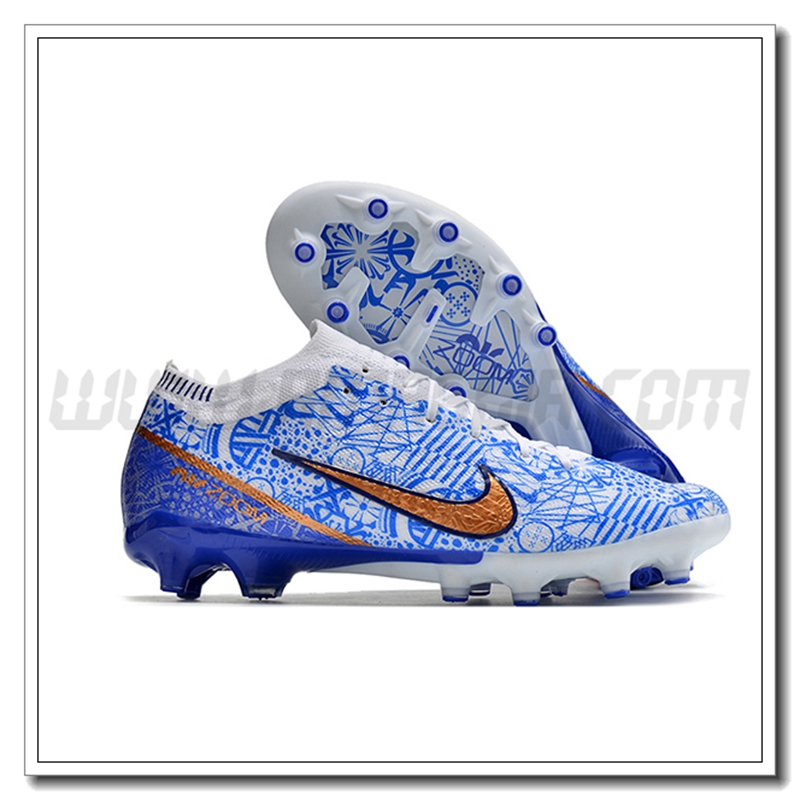 Nike Scarpe da Calcio Air Zoom Mercurial Low Gang Vapor XV Elite FG Blu/Bianco