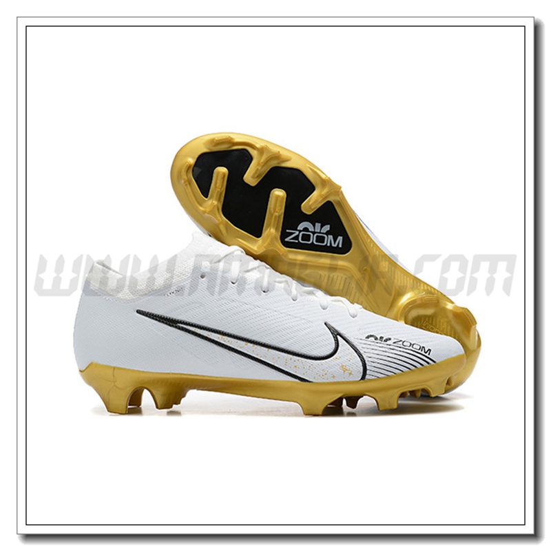 Nike Scarpe da Calcio Air Zoom Mercurial Low Gang Vapor XV Elite FG Bianco