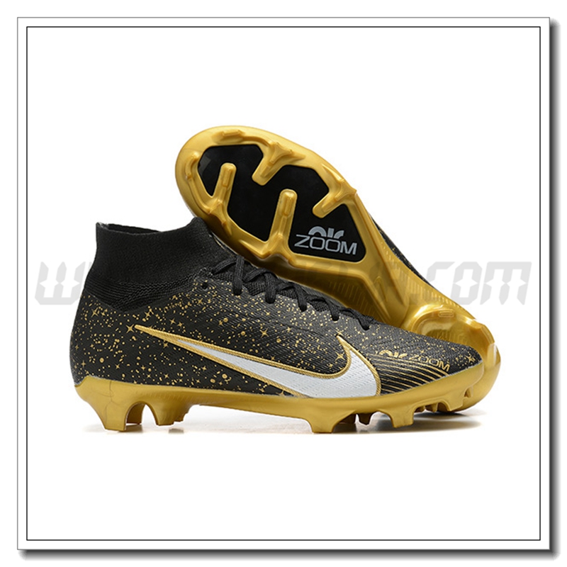 Nike Scarpe da Calcio Air Zoom Mercurial High Gang Superfly IX Elite FG Nero/D'oro