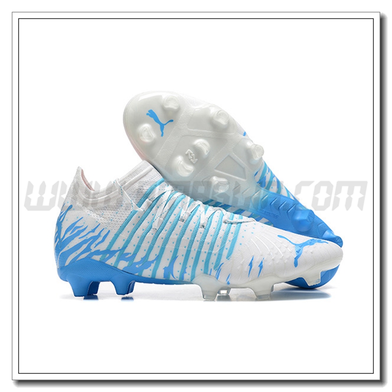 PUMA Scarpe da Calcio Future Z 1.3 Teazer FG Bianco/Blu