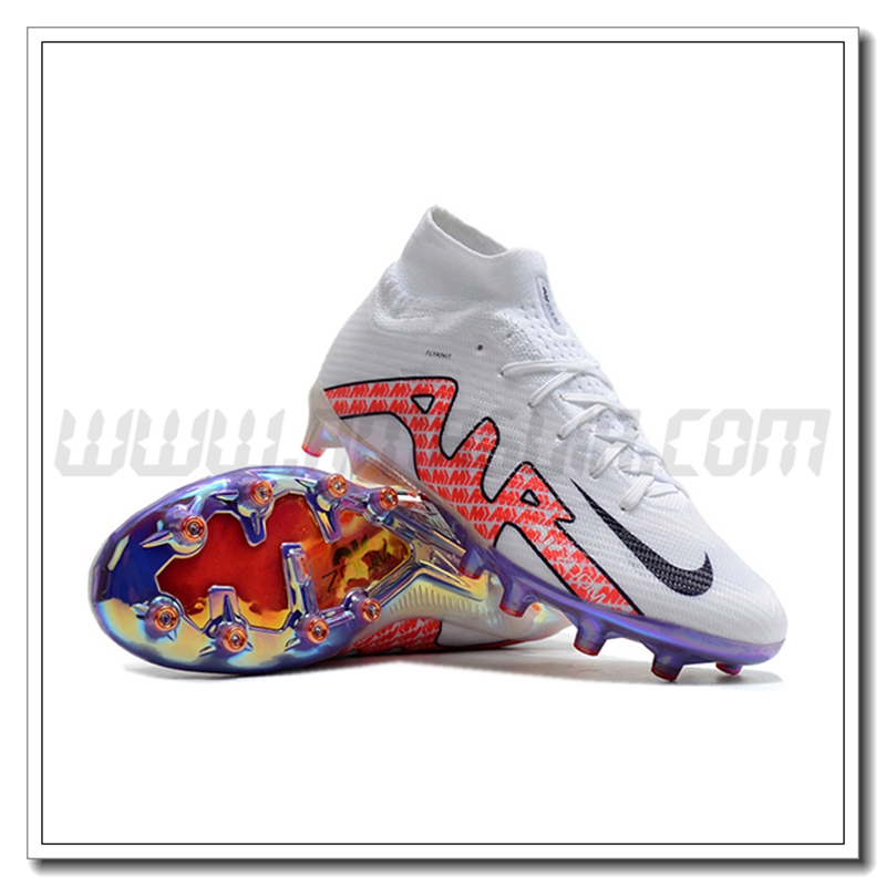 Nike Scarpe da Calcio Air Zoom Mercurial High Gang Superfly IX Elite AG Bianco