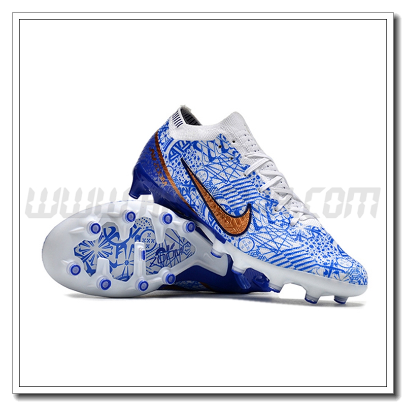 Nike Scarpe da Calcio Air Zoom Mercurial Low Gang Vapor XV Elite FG Blu/Bianco