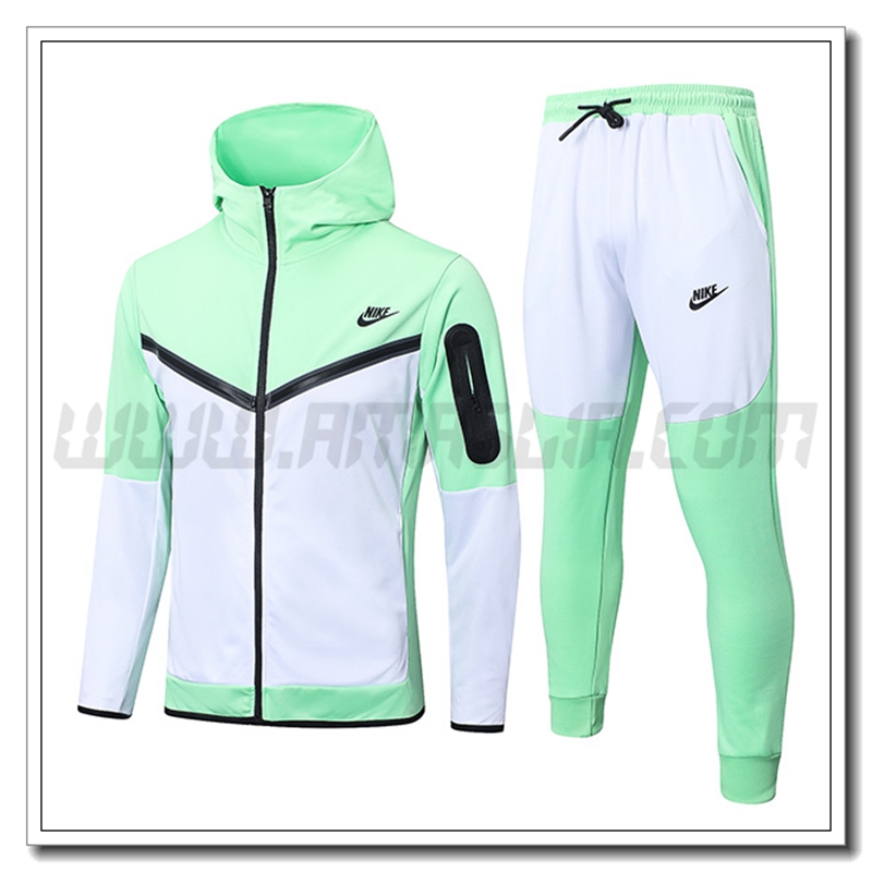 Tuta Giacca a vento con Cappuccio NIKE Bianco/Verde 2022 2023