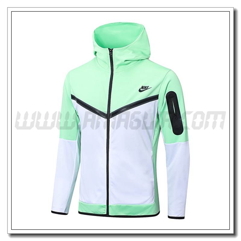 Giacca con Cappuccio NIKE Bianco/Verde 2022 2023
