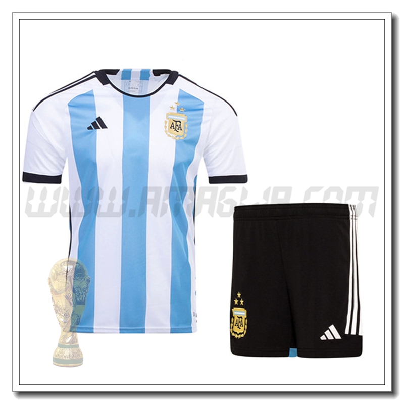 Kit Maglia Argentina 3 Stars Bambino Prima 2022 2023