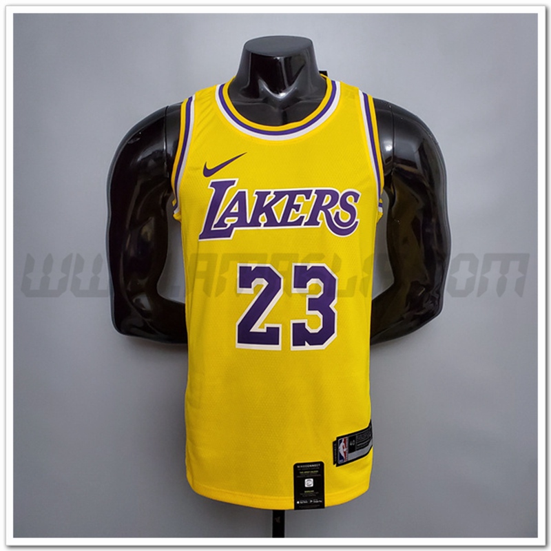 Maglia Los Angeles Lakers (James #23) Giallo Encolure Ronde