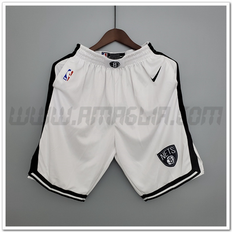 Nuovo Pantaloncini NBA Brooklyn Nets Bianco