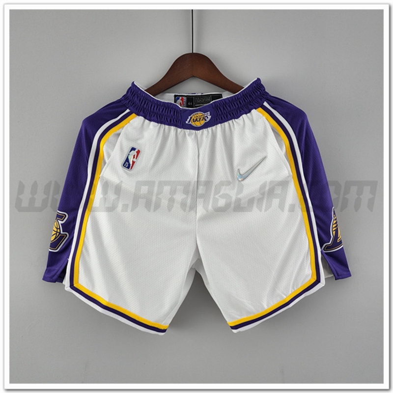 Pantaloncini NBA Los Angeles Lakers Bianco 75°anniversario