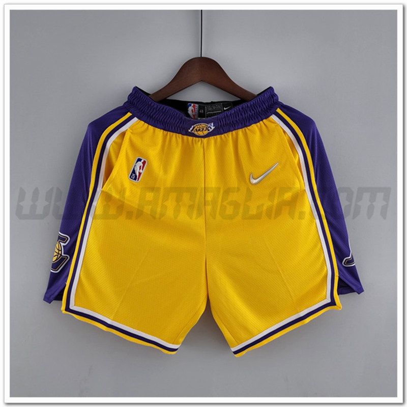 Pantaloncini NBA Los Angeles Lakers Giallo 75°anniversario