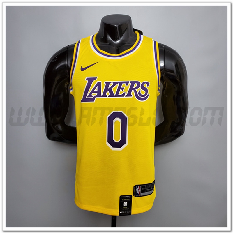 Maglia Los Angeles Lakers (Kuzma #0) Giallo Encolure Ronde Commemorative Edition