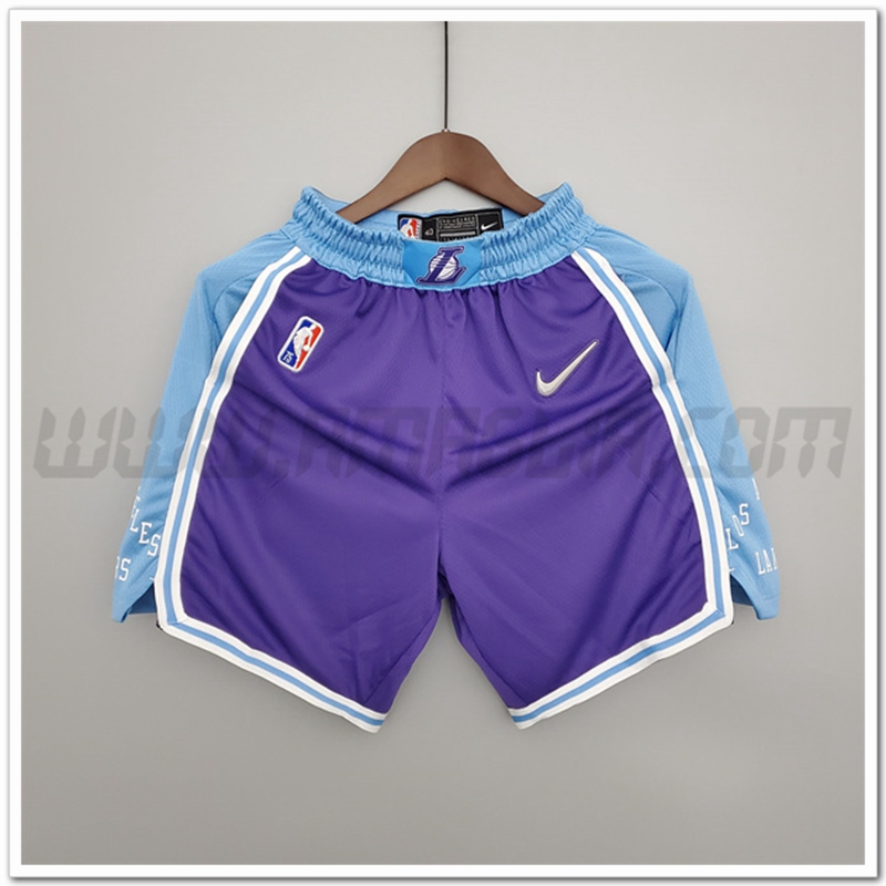 Pantaloncini NBA Los Angeles Lakers 2022 Porpora Citta