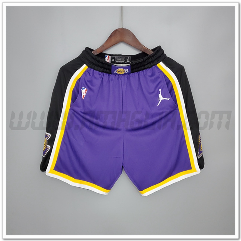 Pantaloncini NBA Los Angeles Lakers Porpora/Nero Side
