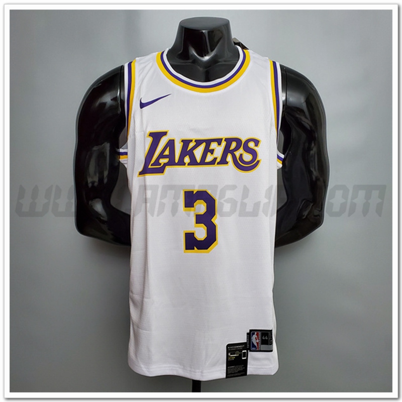 Maglia Los Angeles Lakers (Davis #3) Bianco Encolure Ronde