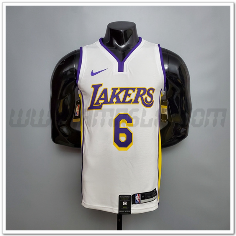 Maglia Los Angeles Lakers (James #6) Bianco