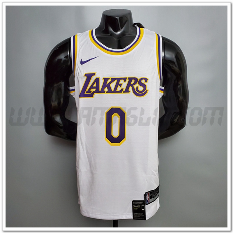 Maglia Los Angeles Lakers (Kuzma #0) Bianco Encolure Ronde