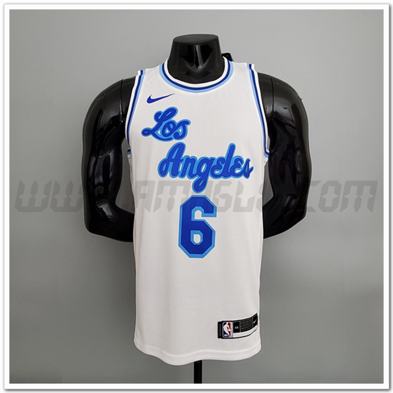 Maglia Los Angeles Lakers (James #6) Bianco Latin Night (High Head)