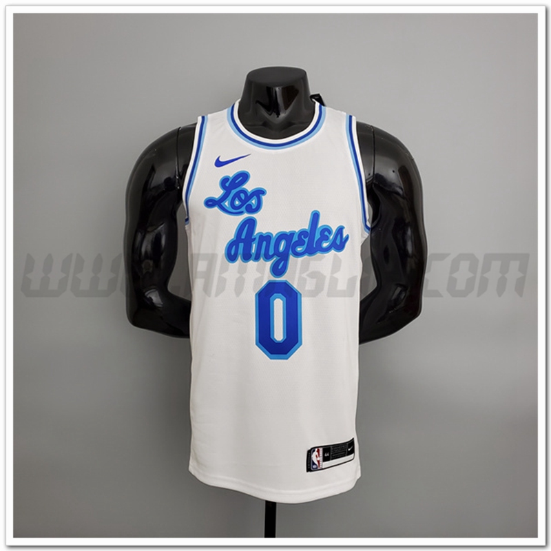 Maglia Los Angeles Lakers (Westbrook #0) Bianco Latin Night (High Head)