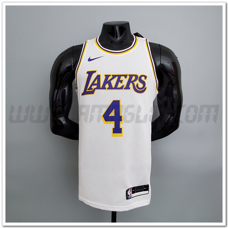 Maglia Los Angeles Lakers (Rondo #4) Bianco Encolure Ronde