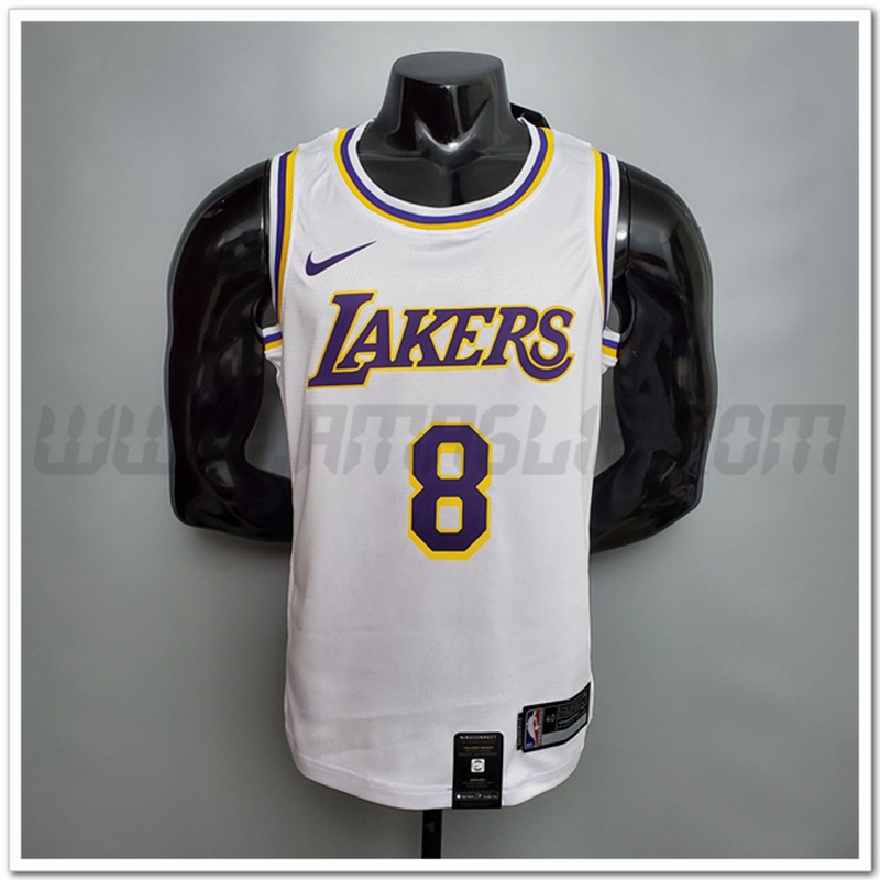 Maglia Los Angeles Lakers (Bryant #8) Bianco Encolure Ronde