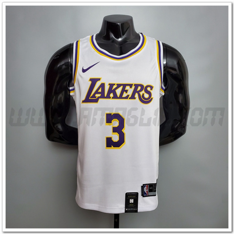 Maglia Los Angeles Lakers (Davis #3) Bianco Encolure Ronde