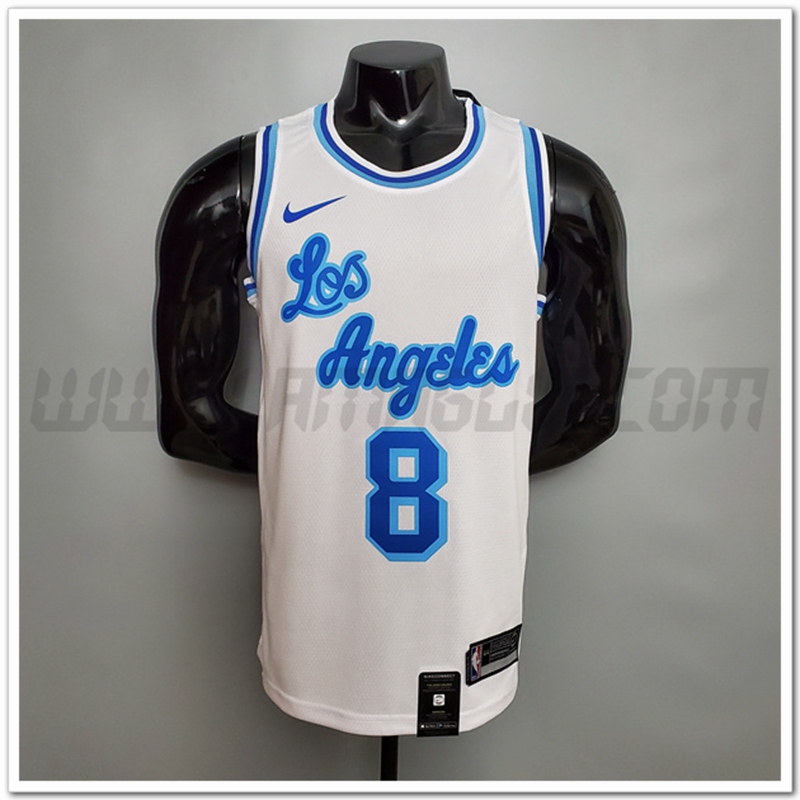 Maglia Los Angeles Lakers (Bryant #8) Bianco Retro Night