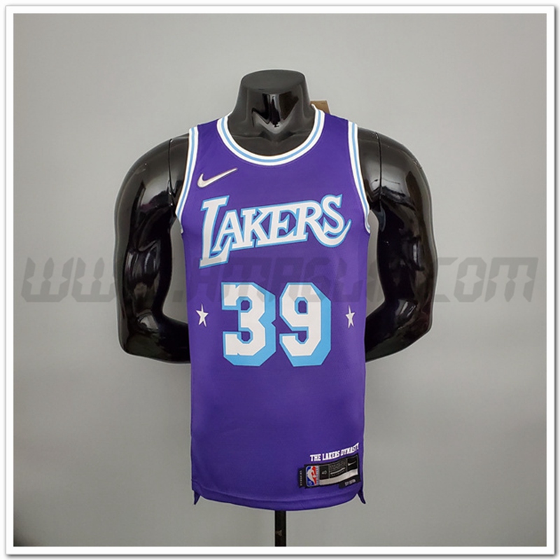 Maglia Los Angeles Lakers (Howard #39) Porpora 75°anniversario Citta