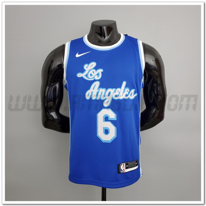 Maglia Los Angeles Lakers (James #6) Blu Latin Night (High Head)
