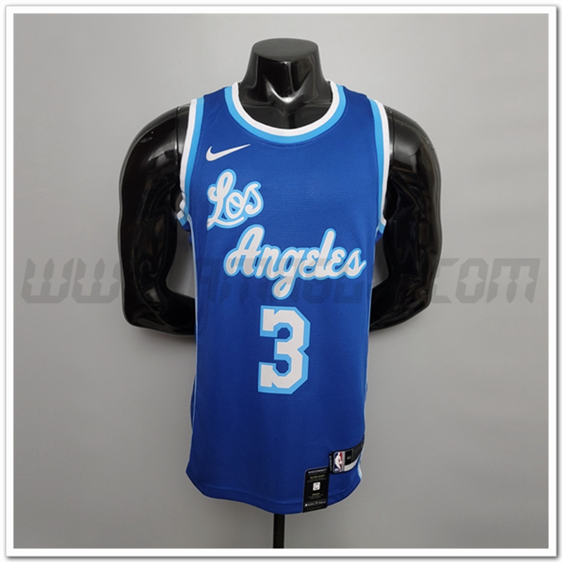 Nuovo Maglia Los Angeles Lakers (Davis #3) Blu Retro Night