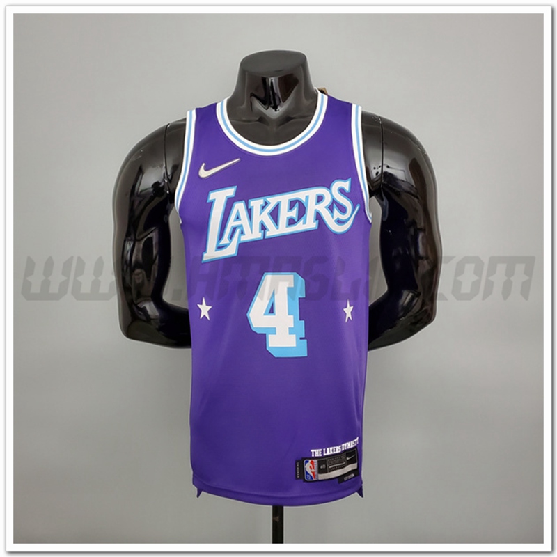 Maglia Los Angeles Lakers (Rondo #4) Porpora 75°anniversario Citta