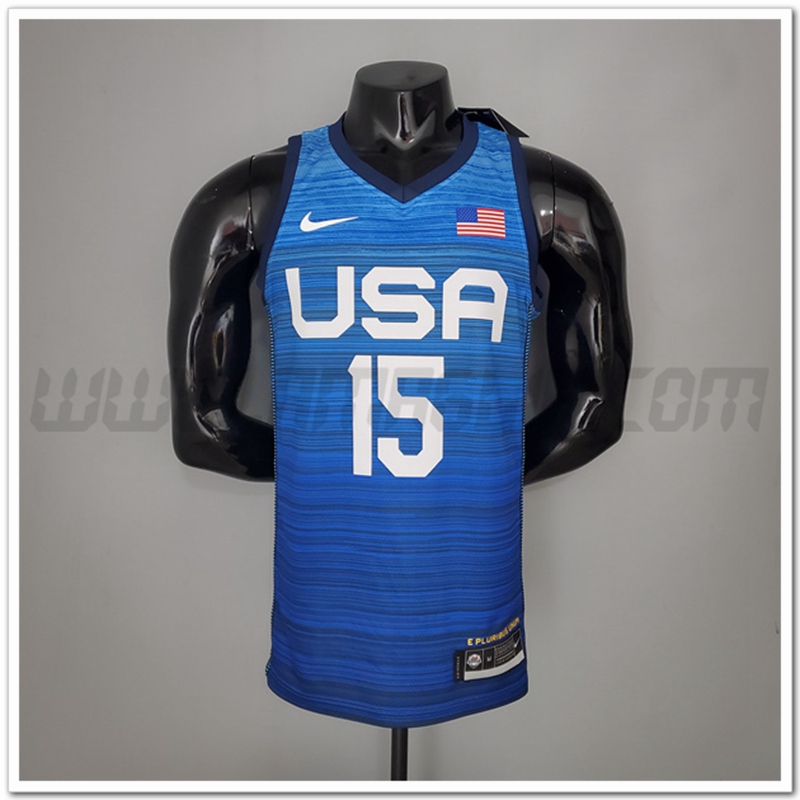 Maglia Jeux Olympiques (Booker #15) USA Team 2021 Blu