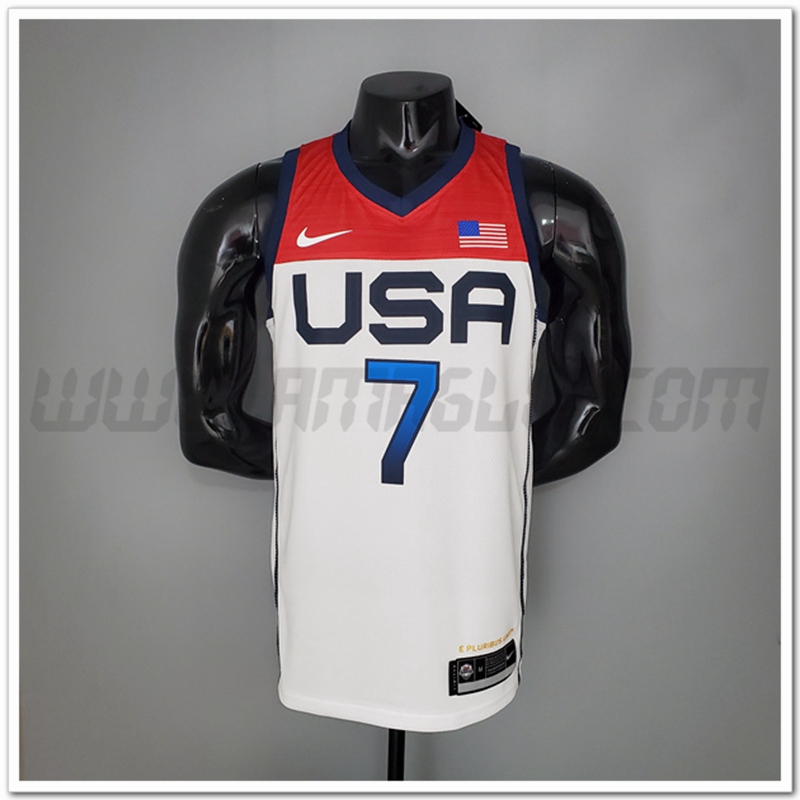 Maglia Jeux Olympiques (Durant #7) USA Team 2021 Bianco