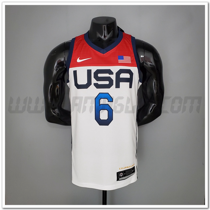 Maglia Jeux Olympiques (Lillard #6) USA Team 2021 Blu