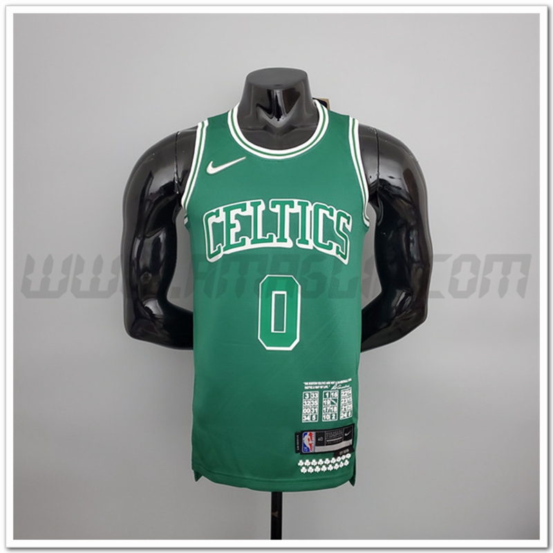 Maglia Boston Celtics (Tatum #0) 2022 Verde Teltes Citta
