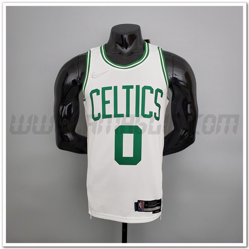 Maglia Boston Celtics (Tatum #0) Bianco 75°anniversario