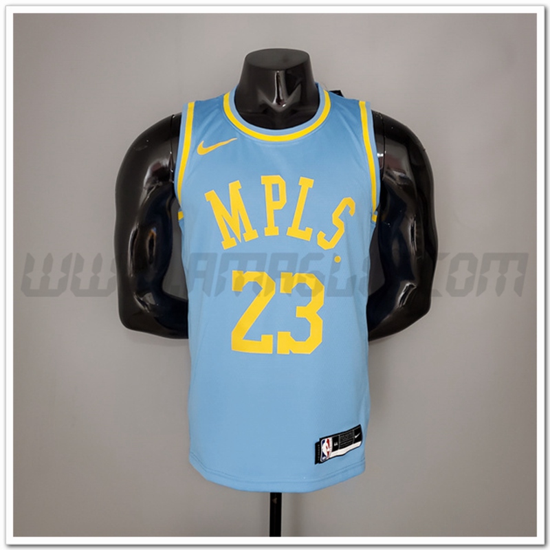 Maglia Los Angeles Lakers (James #23) 2021 Blu Minneapolis Edition