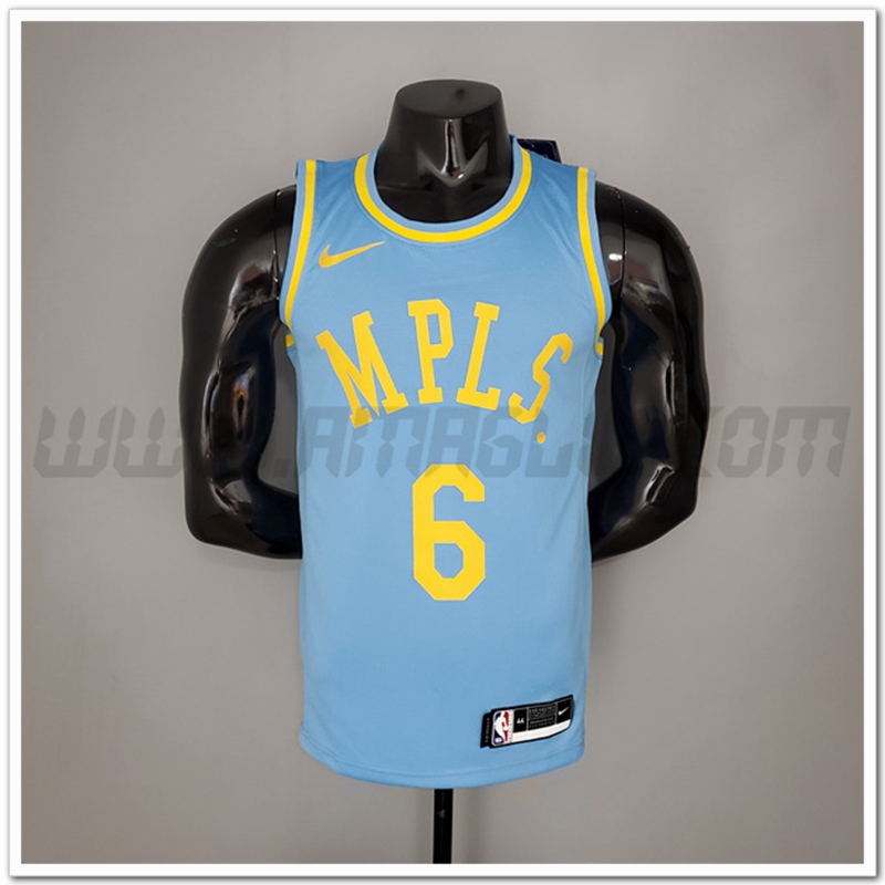 Maglia Los Angeles Lakers (James #6) 2021 Blu Minneapolis Edition